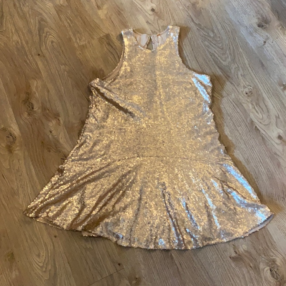 Soft gold sequin dress